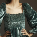 Anthropologie Long-Sleeve Luxe Cutwork Velvet Blouse Size Large Photo 0