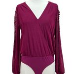 Ember Wrap Body Suit in Wine Size Medium Purple Photo 12