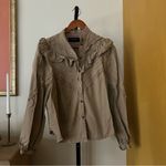 Scotch & Soda  Crochet Ruffle Blouse Prairie Cottagecore Top Sand Tan $175 Size S Photo 1