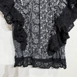 Hunter Bell  NYC Black Gray Floral Stripe Eliza Ruffle Lace Top Sz 0 Photo 3