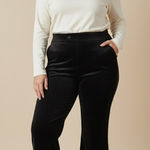 Universal Standard  Velour Velvet Flared Dress Pants Black Size 40 NEW Photo 0