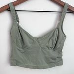 Free People  Intimately Mellow mood crop top corset Green Tee Leaves XS Photo 0