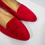 Talbots Red Suede Leather Pointed Toe Driving Flats Womens 10.5 Slip On Shoes Photo 4