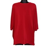 Alisha D.‎ Oversized Short Sleeve Travel Tunic Top Red Bow Neck Size Small NWT Photo 2