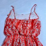 Women's Sleeveless Ruffle Trim Aztec Print Maxi Dress Size XS Summer Vacation Orange Photo 3