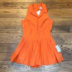 NWT Mumford Pleated Golf Romper Size Large Orange Photo 5