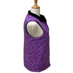 Coldwater Creek Vest Sz S Velvet Silk Reversible Zip Black Purple Quilted Mature Photo 12