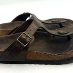 Birkenstock Gizeh Brown Leather Thong Sandals Women's 9 US Photo 2