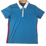 Nike Golf Dri-Fit Performance Short Sleeve Half Zip Blue with Red Stripe Polo Photo 0