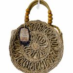 Sun n Sand beaded wicker 2 way crossbody purse Tan Photo 0