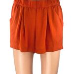 BCBGMAXAZRIA Women's Orange Pleated Elastic Waist Casual Lounge Shorts Size S Photo 0