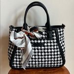 Vera Bradley Black and White Satchel with Houndstooth Pattern Photo 0