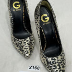 G by Guess Womans Gold Black Metallic Leopard Print Stiletto Pumps Size 8.5 M Photo 0