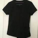 Purple Label Yoga by Healing Hands Scrub Top Womens Black Medium Shirt Photo 0