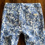 Michael Kors Izzy Cropped White & Blue Floral Pants Photo 7