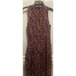 Antonio Melani Designer  Size 6 Sheath Dress Peplum Black Orange Purple‎ Floral Photo 1