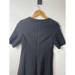 COS  Dress Women Size 4 Black Pleated Waist Structured Scuba Peplum Minimalist Photo 5