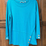 Soft Surroundings  Tunic Textured Long Sleeve Shirt Pullover Top Blue Small Photo 0