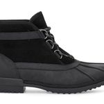 UGG  Greda Waterproof Duck Boots Lace Up Suede Leather Heeled Winter Black 9.5 Photo 0