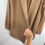 Kenar  100% Merino Wool Tan Waffle Knit Cardigan Sweater Sz 1X Photo 9