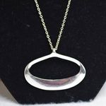Source Unknown Fashionable Eyecatching Silver Tone Oval Pendant Statement Casual Necklace Photo 1