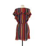 Tularosa Maud Wrap Dress Cherry Red Multi Rainbow Stripe Size Medium Photo 6