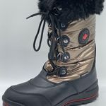 Cougar Canada Faux Fur Quilted Winter Boots Gold Size 6 Photo 1