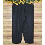 Larry Levine Black Cropped Ankle Linen Blend Pants Size 16 Casual Cargo Pocket Photo 3