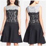 Tadashi Shoji Dress Lace Overlay Bodice Solid Pintuck Skirt Fit & Flare Size 10 Photo 11