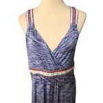 Cable & Gauge Blue and White Heathered Sleeveless Maxi Dress Photo 2