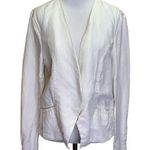 Cupcakes and Cashmere  White Open Blazer Linen Tencel Medium Photo 0