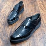 Vince • Arden Polished Leather Creeper black patent platform point toe oxford Photo 14