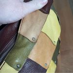 B Makowsky B. Makowsky "Fort Apache" Patchwork Leather Hobo Bag Purse Tote Brown Green L Photo 13