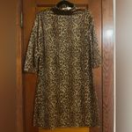 Vintage Velvet mock neck cheetah dress Orange Size M Photo 1