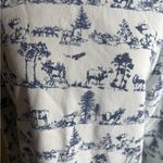 Vintage lands end Blue and White Scenic Print Sweatshirt size large Photo 2