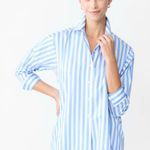 J. McLaughlin New‎  Alexis Shirt in Blue White Stripe Small s Photo 0