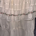 Boho Western off the shoulder, midi cotton dress with embroidery and lace size L White Size L Photo 1
