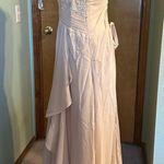 NWOT cream chiffon short sleeve homecoming dress size 4 floral appliqué Photo 3