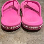 Crocs Pink Crocband Flip Flop Thong Sandals Shoes Womens Size 7 Flats Vacation Photo 4