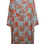 Mud Pie Bag Lady Swimsuit Vacation Beach Sheer Coral Print Cover Up Linen Size L Photo 0