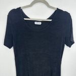 Vintage Black Babydoll Stretch Jersey Knit Short Sleeve Mini Dress Fit Flare 90s Photo 2