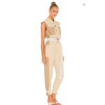 frame denim FRAME Tonal Sleeveless Khaki‎ Jumpsuit Two-Tone Utility Style Casual Chic Sz XS Photo 1