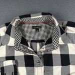 Talbots Shirt Womens XS Black White Buffalo Check Plaid Button Front Long Sleeve Photo 2