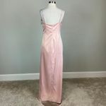 Laundry by Shelli Segal Pink Satin Column Evening Gown Size 12 Laundry Sleeveless Thigh Slit Slip Dress Photo 5