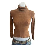 Tanya Taylor Camel Turtleneck Sweater LARGE Bodycon Merino Wool Designer $400 Photo 5