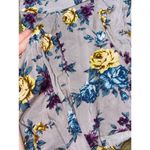 Free People Purple Yellow Floral Print Zip Up Flowy Baggy Zip Up Shorts Size 4 Photo 1