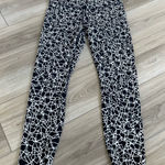 Diane Von Furstenberg Diane Von Furstenburg Black White Abstract Print Patterned Leggings Size‎ Medium Photo 0