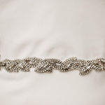 La Sposa Bridal Sash. Off White/Silver. Silver Photo 0