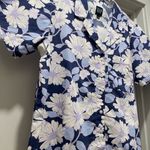 Gap NWT  Blue & Purple Floral Print Button-Down Collared Short Sleeve Shirt - L Photo 3