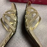 Silver Slipper Belle Gold with Rhinestones 3” High Heels Size 7.5 Photo 9